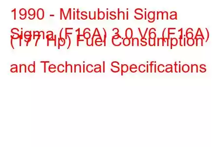 1990 - Mitsubishi Sigma
Sigma (F16A) 3.0 V6 (F16A) (177 Hp) Fuel Consumption and Technical Specifications