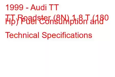 1999 - Audi TT
TT Roadster (8N) 1.8 T (180 Hp) Fuel Consumption and Technical Specifications