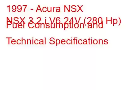 1997 - Acura NSX
NSX 3.2 i V6 24V (280 Hp) Fuel Consumption and Technical Specifications