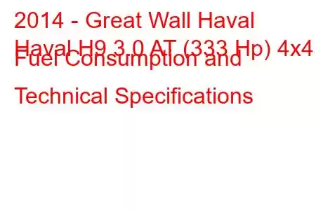 2014 - Great Wall Haval
Haval H9 3.0 AT (333 Hp) 4x4 Fuel Consumption and Technical Specifications