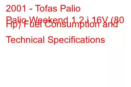 2001 - Tofas Palio
Palio Weekend 1.2 i 16V (80 Hp) Fuel Consumption and Technical Specifications