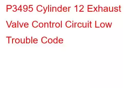 P3495 Cylinder 12 Exhaust Valve Control Circuit Low Trouble Code