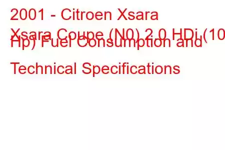 2001 - Citroen Xsara
Xsara Coupe (N0) 2.0 HDi (109 Hp) Fuel Consumption and Technical Specifications