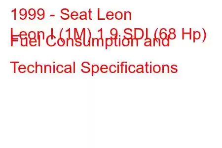 1999 - Seat Leon
Leon I (1M) 1.9 SDI (68 Hp) Fuel Consumption and Technical Specifications