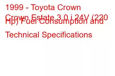 1999 - Toyota Crown
Crown Estate 3.0 i 24V (220 Hp) Fuel Consumption and Technical Specifications