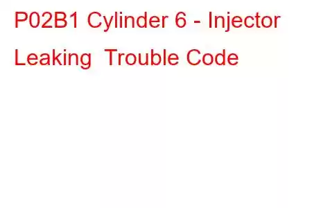 P02B1 Cylinder 6 - Injector Leaking Trouble Code