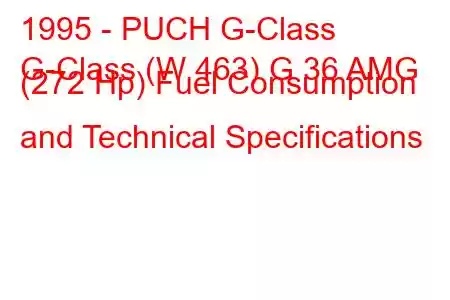 1995 - PUCH G-Class
G-Class (W 463) G 36 AMG (272 Hp) Fuel Consumption and Technical Specifications