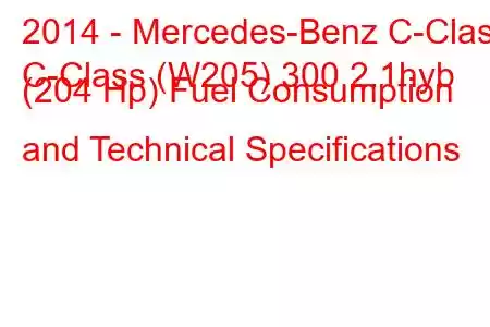 2014 - Mercedes-Benz C-Class
C-Class (W205) 300 2.1hyb (204 Hp) Fuel Consumption and Technical Specifications