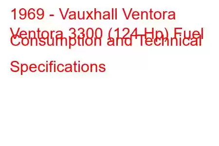 1969 - Vauxhall Ventora
Ventora 3300 (124 Hp) Fuel Consumption and Technical Specifications