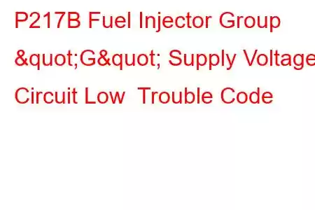 P217B Fuel Injector Group "G" Supply Voltage Circuit Low Trouble Code