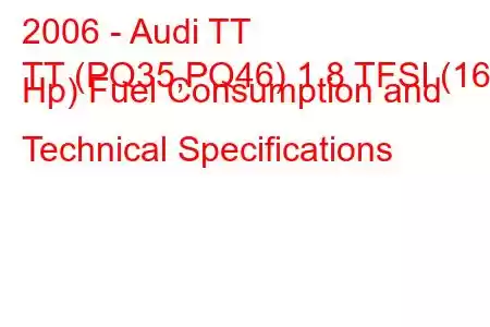 2006 - Audi TT
TT (PQ35,PQ46) 1.8 TFSI (160 Hp) Fuel Consumption and Technical Specifications