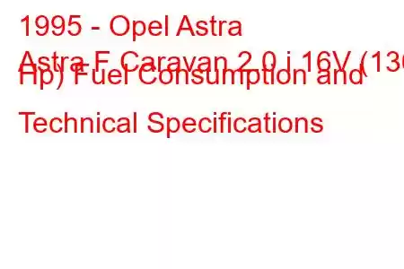 1995 - Opel Astra
Astra F Caravan 2.0 i 16V (136 Hp) Fuel Consumption and Technical Specifications