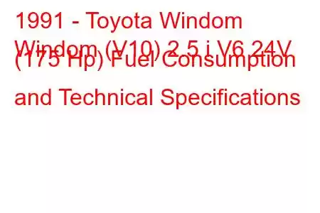 1991 - Toyota Windom
Windom (V10) 2.5 i V6 24V (175 Hp) Fuel Consumption and Technical Specifications