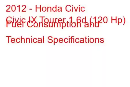 2012 - Honda Civic
Civic IX Tourer 1.6d (120 Hp) Fuel Consumption and Technical Specifications