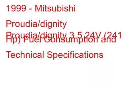 1999 - Mitsubishi Proudia/dignity
Proudia/dignity 3.5 24V (241 Hp) Fuel Consumption and Technical Specifications