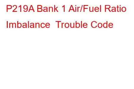 P219A Bank 1 Air/Fuel Ratio Imbalance Trouble Code