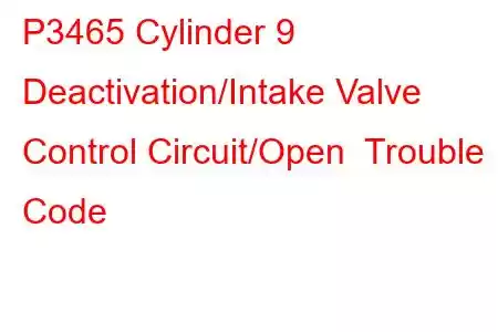 P3465 Cylinder 9 Deactivation/Intake Valve Control Circuit/Open Trouble Code