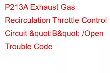 P213A Exhaust Gas Recirculation Throttle Control Circuit "B" /Open Trouble Code