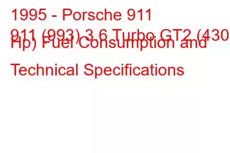 1995 - Porsche 911
911 (993) 3.6 Turbo GT2 (430 Hp) Fuel Consumption and Technical Specifications