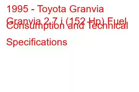 1995 - Toyota Granvia
Granvia 2.7 i (152 Hp) Fuel Consumption and Technical Specifications