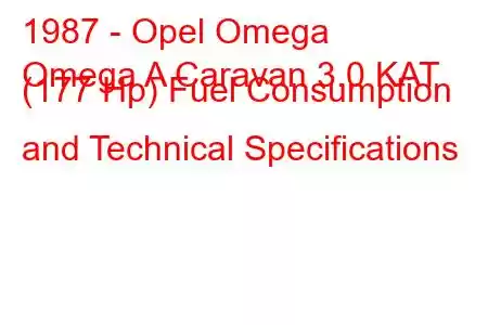 1987 - Opel Omega
Omega A Caravan 3.0 KAT (177 Hp) Fuel Consumption and Technical Specifications