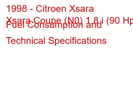 1998 - Citroen Xsara
Xsara Coupe (N0) 1.8 i (90 Hp) Fuel Consumption and Technical Specifications