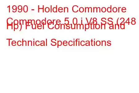 1990 - Holden Commodore
Commodore 5.0 i V8 SS (248 Hp) Fuel Consumption and Technical Specifications