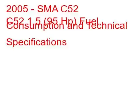 2005 - SMA C52
C52 1.5 (95 Hp) Fuel Consumption and Technical Specifications