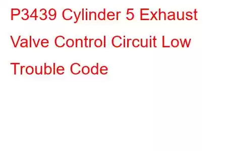 P3439 Cylinder 5 Exhaust Valve Control Circuit Low Trouble Code