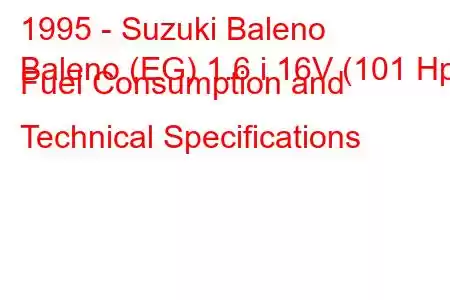 1995 - Suzuki Baleno
Baleno (EG) 1.6 i 16V (101 Hp) Fuel Consumption and Technical Specifications