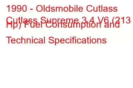 1990 - Oldsmobile Cutlass
Cutlass Supreme 3.4 V6 (213 Hp) Fuel Consumption and Technical Specifications