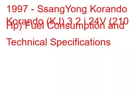 1997 - SsangYong Korando
Korando (KJ) 3.2 i 24V (210 Hp) Fuel Consumption and Technical Specifications