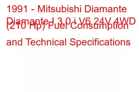 1991 - Mitsubishi Diamante
Diamante I 3.0 i V6 24V 4WD (210 Hp) Fuel Consumption and Technical Specifications