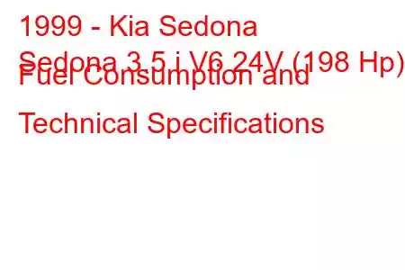 1999 - Kia Sedona
Sedona 3.5 i V6 24V (198 Hp) Fuel Consumption and Technical Specifications