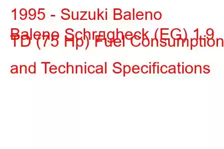 1995 - Suzuki Baleno
Baleno Schrдgheck (EG) 1.9 TD (75 Hp) Fuel Consumption and Technical Specifications