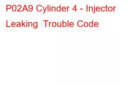 P02A9 Cylinder 4 - Injector Leaking Trouble Code