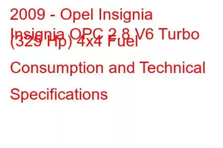 2009 - Opel Insignia
Insignia OPC 2.8 V6 Turbo (325 Hp) 4x4 Fuel Consumption and Technical Specifications