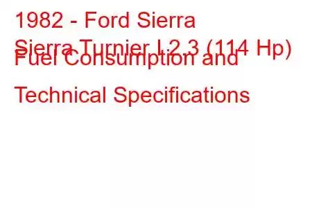 1982 - Ford Sierra
Sierra Turnier I 2.3 (114 Hp) Fuel Consumption and Technical Specifications