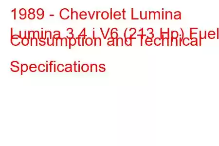 1989 - Chevrolet Lumina
Lumina 3.4 i V6 (213 Hp) Fuel Consumption and Technical Specifications