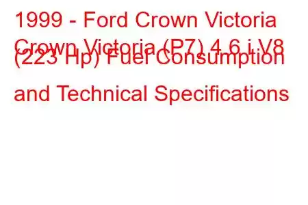 1999 - Ford Crown Victoria
Crown Victoria (P7) 4.6 i V8 (223 Hp) Fuel Consumption and Technical Specifications