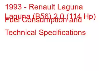 1993 - Renault Laguna
Laguna (B56) 2.0 (114 Hp) Fuel Consumption and Technical Specifications