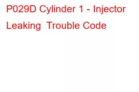 P029D Cylinder 1 - Injector Leaking Trouble Code