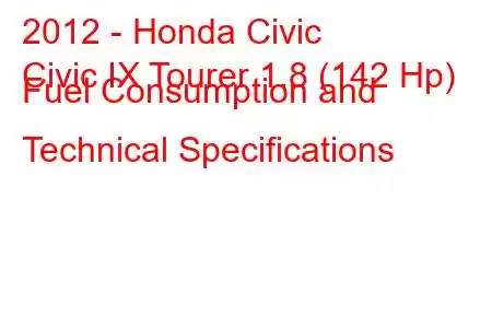 2012 - Honda Civic
Civic IX Tourer 1.8 (142 Hp) Fuel Consumption and Technical Specifications