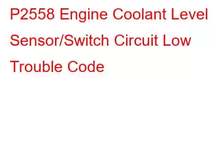 P2558 Engine Coolant Level Sensor/Switch Circuit Low Trouble Code