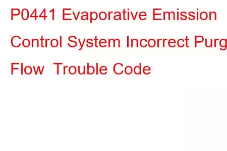 P0441 Evaporative Emission Control System Incorrect Purge Flow Trouble Code