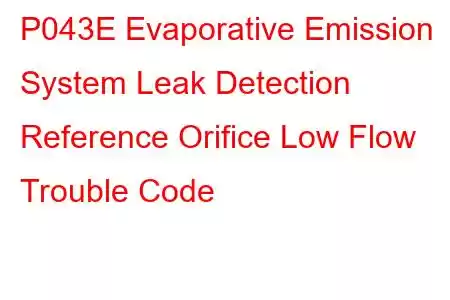 P043E Evaporative Emission System Leak Detection Reference Orifice Low Flow Trouble Code