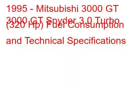 1995 - Mitsubishi 3000 GT
3000 GT Spyder 3.0 Turbo (320 Hp) Fuel Consumption and Technical Specifications