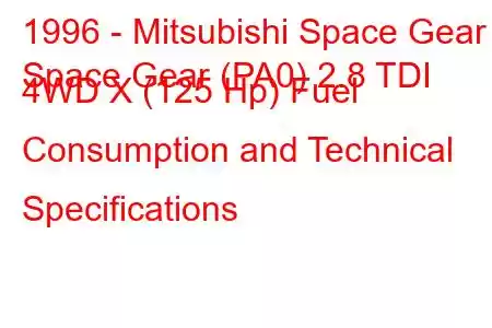 1996 - Mitsubishi Space Gear
Space Gear (PA0) 2.8 TDI 4WD X (125 Hp) Fuel Consumption and Technical Specifications