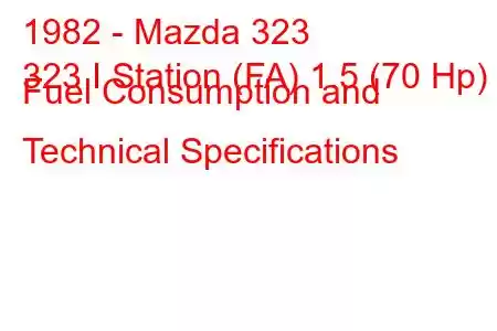 1982 - Mazda 323
323 I Station (FA) 1.5 (70 Hp) Fuel Consumption and Technical Specifications