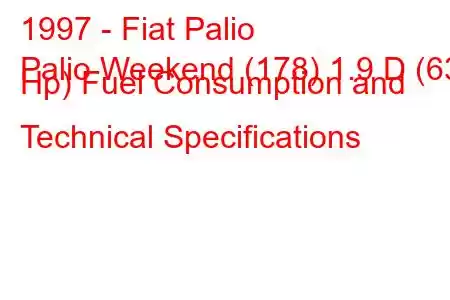 1997 - Fiat Palio
Palio Weekend (178) 1.9 D (63 Hp) Fuel Consumption and Technical Specifications